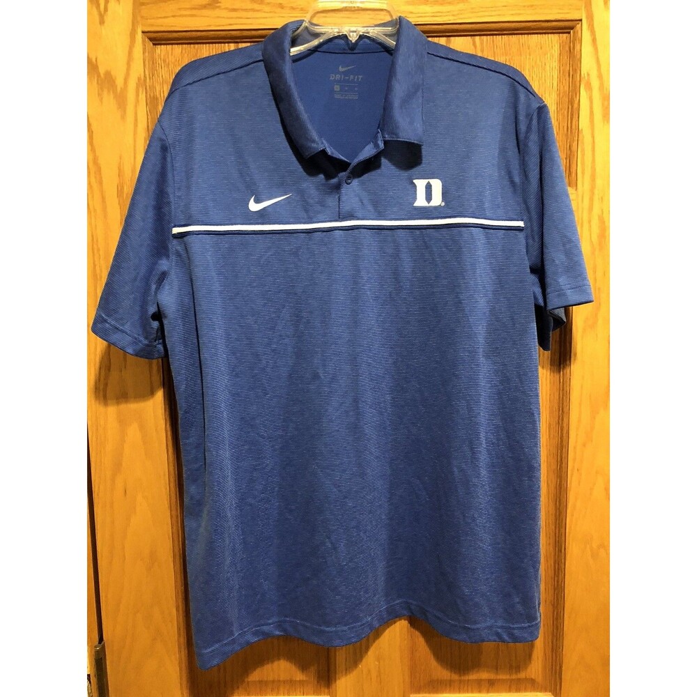 Nike Duke Blue Devils On Field Dri Fit Golf Polo Shirt Men's Size XL